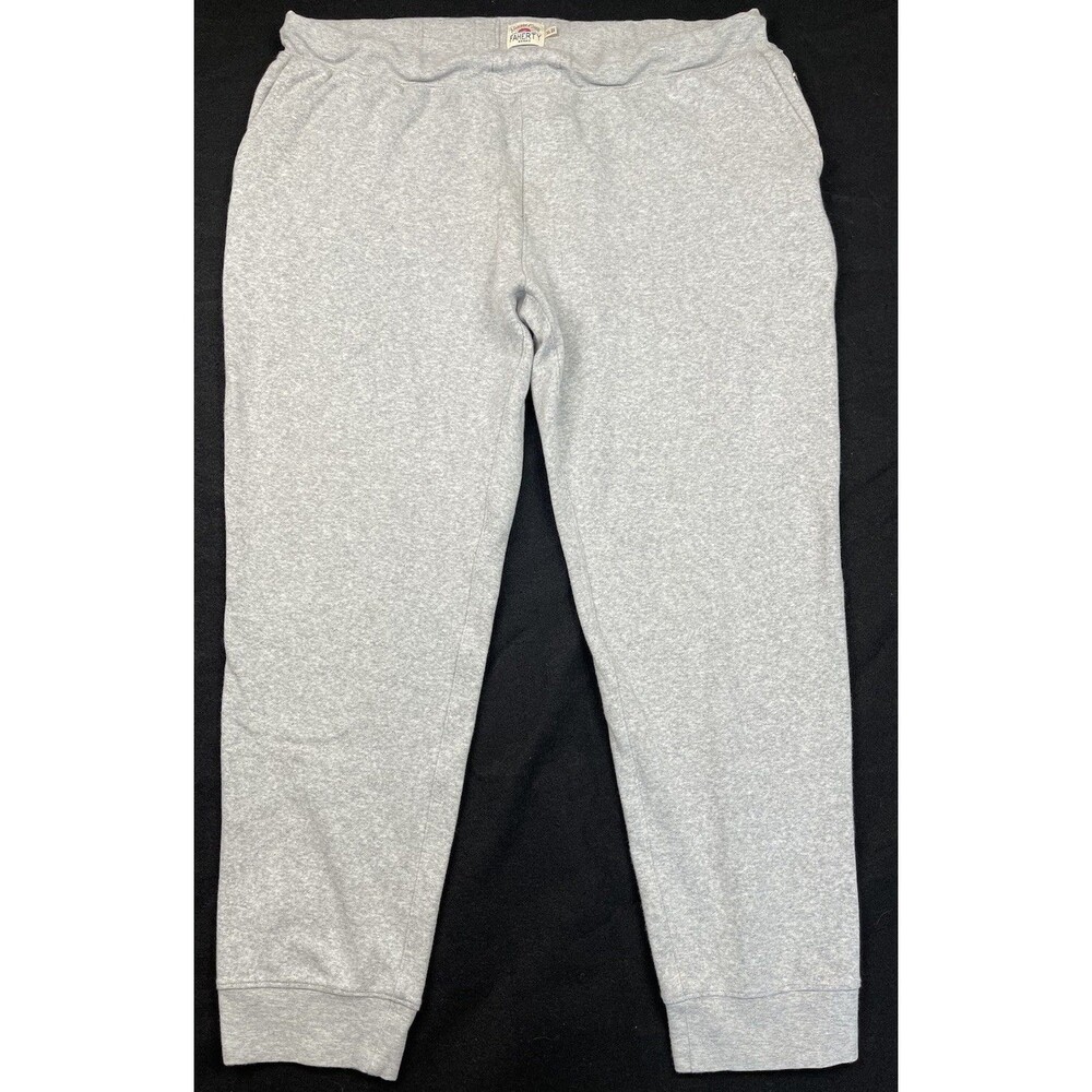 Faherty Brand Size XL Gray White Sweatpants Joggers With Elastic Waistband